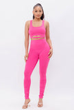 Front Cut Out and Legging set (Pink)