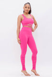 Front Cut Out and Legging set (Pink)