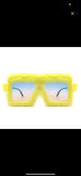 Square Overize Fluffy Faux Fur Sunglasses