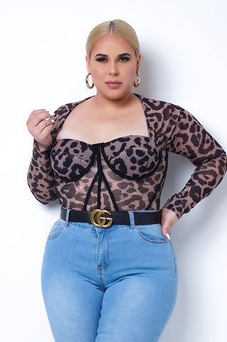 Plus Size Fierce Top - Leopard