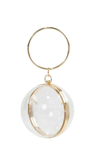 Gold/Clear Ball Shape Clutch