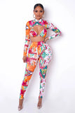 Lola Three Piece Pants Set- Orange